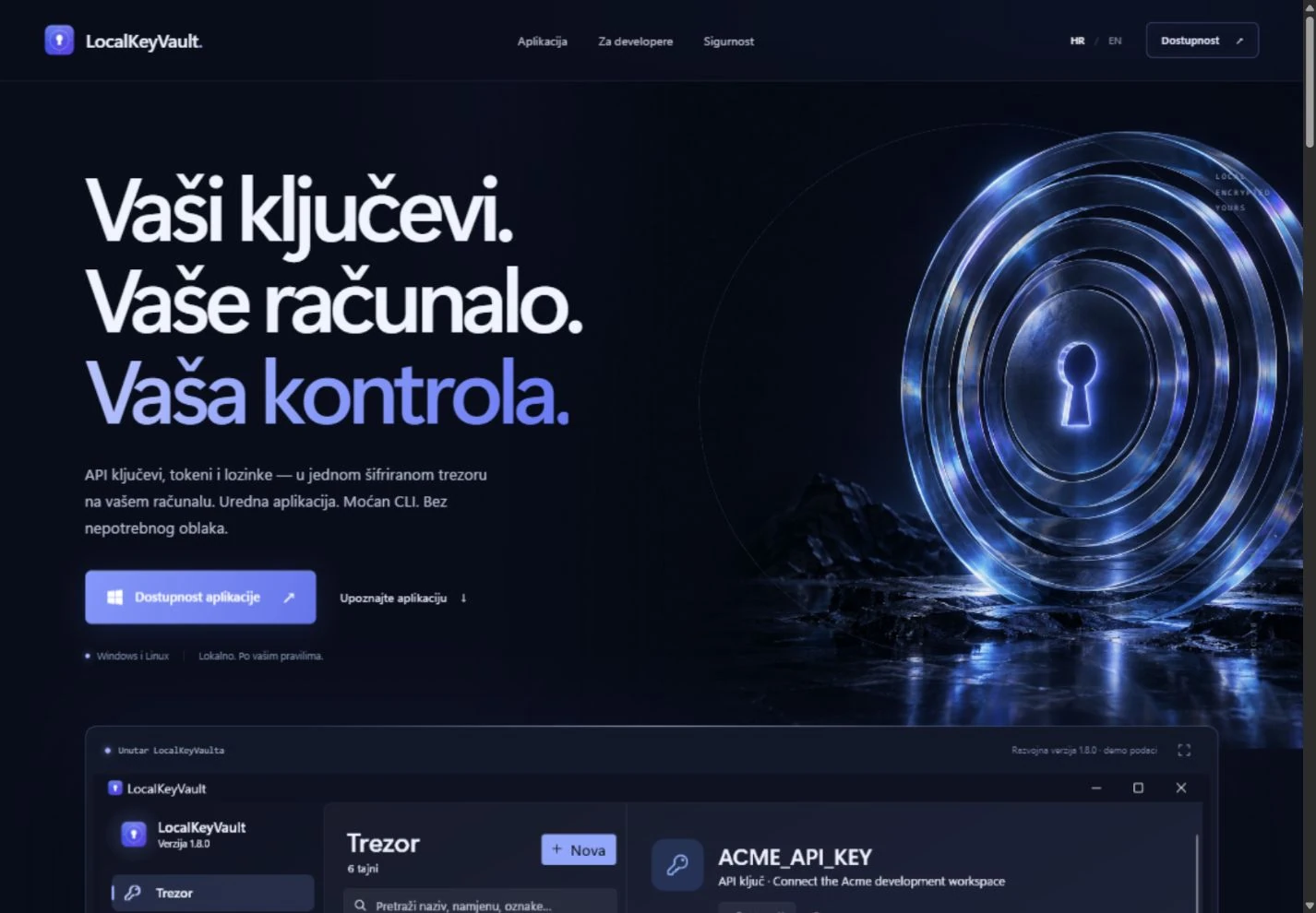 LocalKeyVault — web-stranica aplikacije