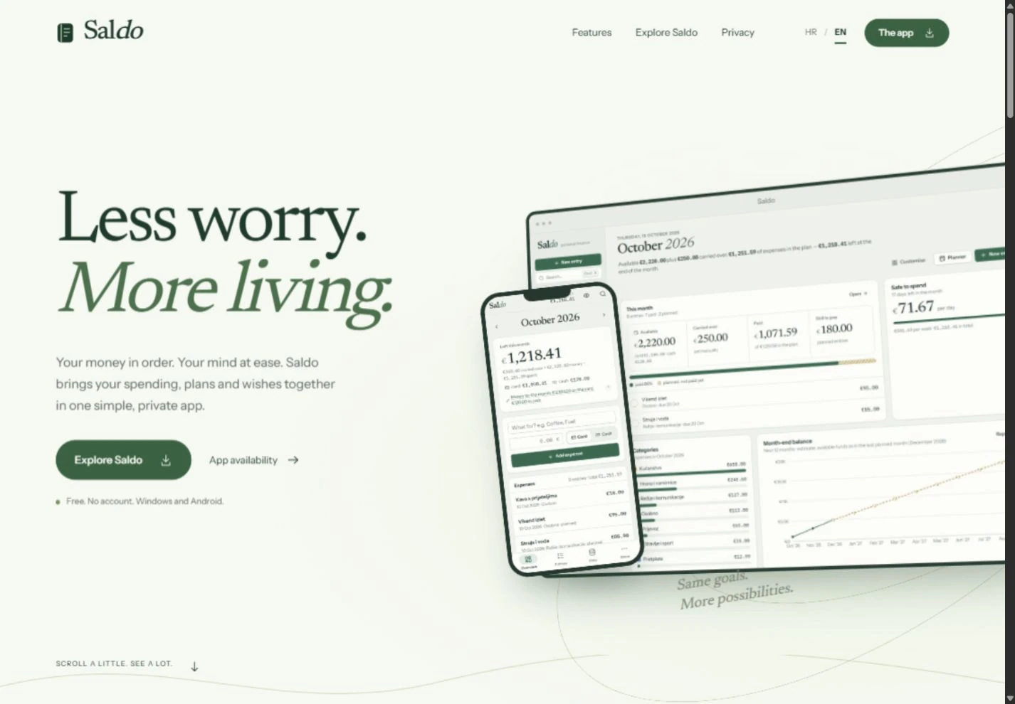 Saldo — product website